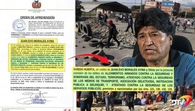 Fiscalía emitió orden de aprehensión contra Evo Morales por los 53 días de bloqueos
