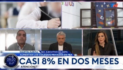 Colegios privados: aumentan 8.1% las cuotas entre agosto y septiembre